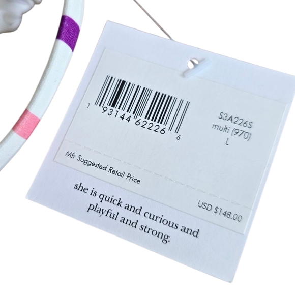 NWT Kate Spade Party Stripe Triangle Bikini Two Piece Swimsuit Sz Large  S3A226S - Picture 14 of 15